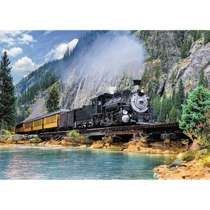 500 Piece Jigsaw Puzzle, Mountain Train, Locomotive Puzzle, Adult Puzzles, Trefl 37379