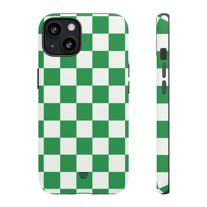 GREEN WHITE CHECKERBOARD | Tough Phone Case