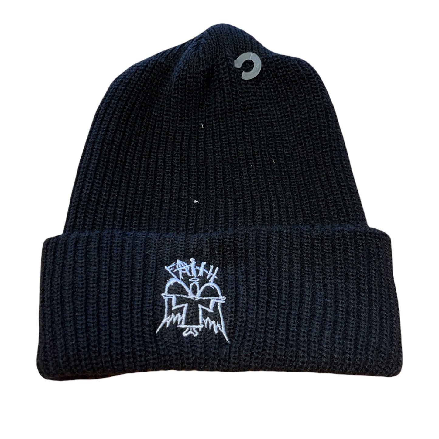 Faith "Angel" Embroidered Beanie Black