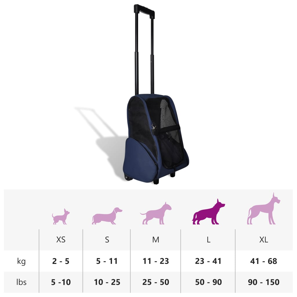 vidaXL Foldable Multipurpose Pet Trolley Blue