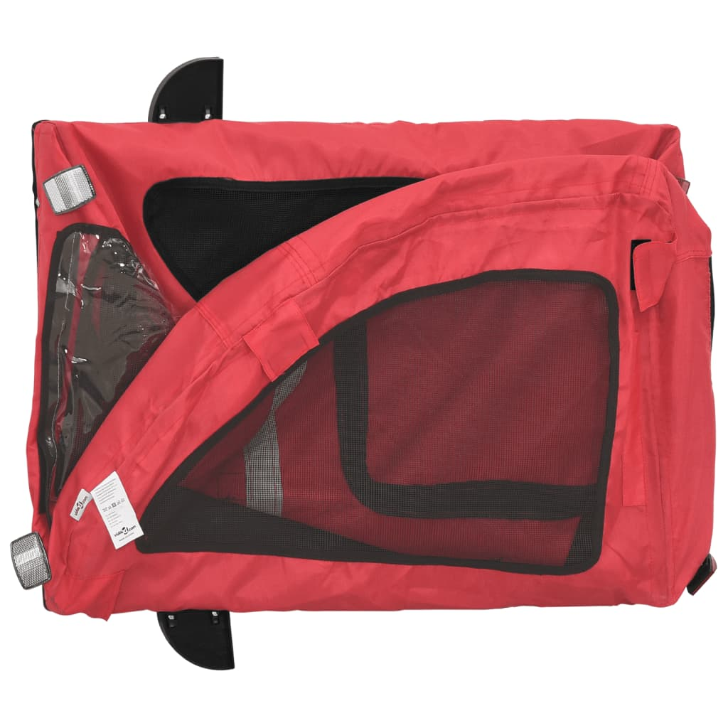 vidaXL Pet Bike Trailer Red Oxford Fabric and Iron