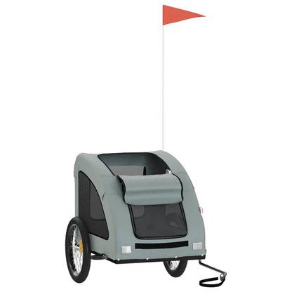 vidaXL Pet Bike Trailer Gray Oxford Fabric and Iron