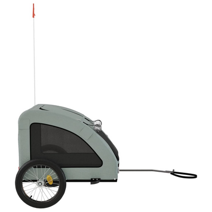 vidaXL Pet Bike Trailer Gray Oxford Fabric and Iron