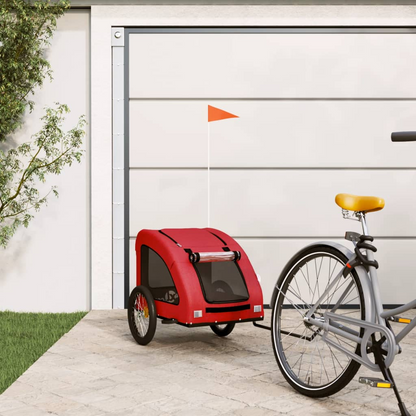 vidaXL Pet Bike Trailer Red Oxford Fabric and Iron