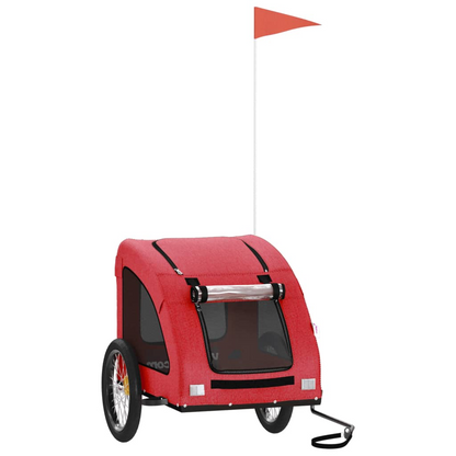 vidaXL Pet Bike Trailer Red Oxford Fabric and Iron