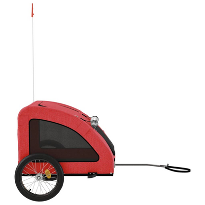 vidaXL Pet Bike Trailer Red Oxford Fabric and Iron