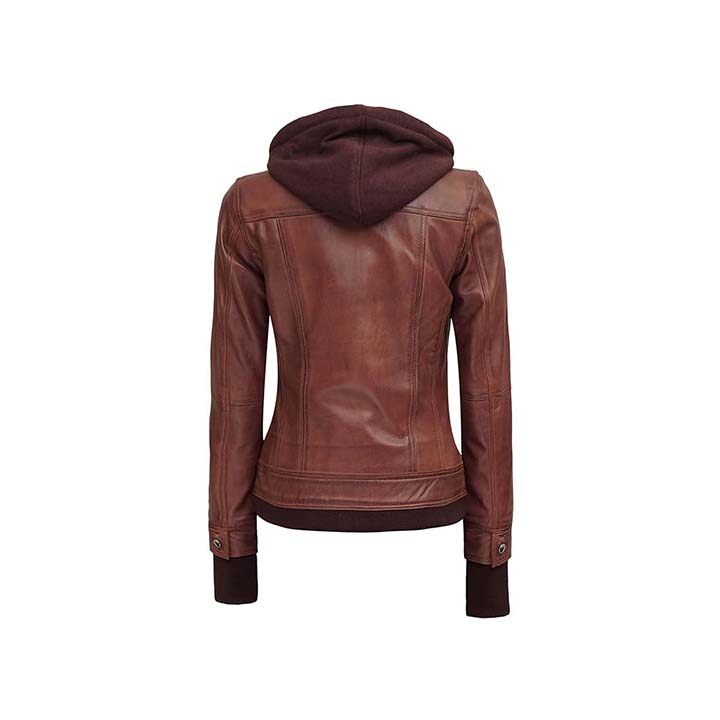 Mystique Brown Leather Bomber Jacket