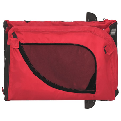 vidaXL Pet Bike Trailer Red and Black Oxford Fabric and Iron