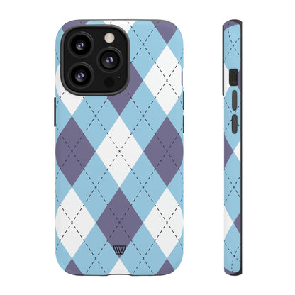 BLUE WHITE PURPLE ARGYLE | Tough Phone Case