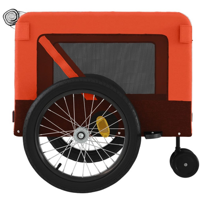 vidaXL Pet Bike Trailer Orange and Black Oxford Fabric and Iron