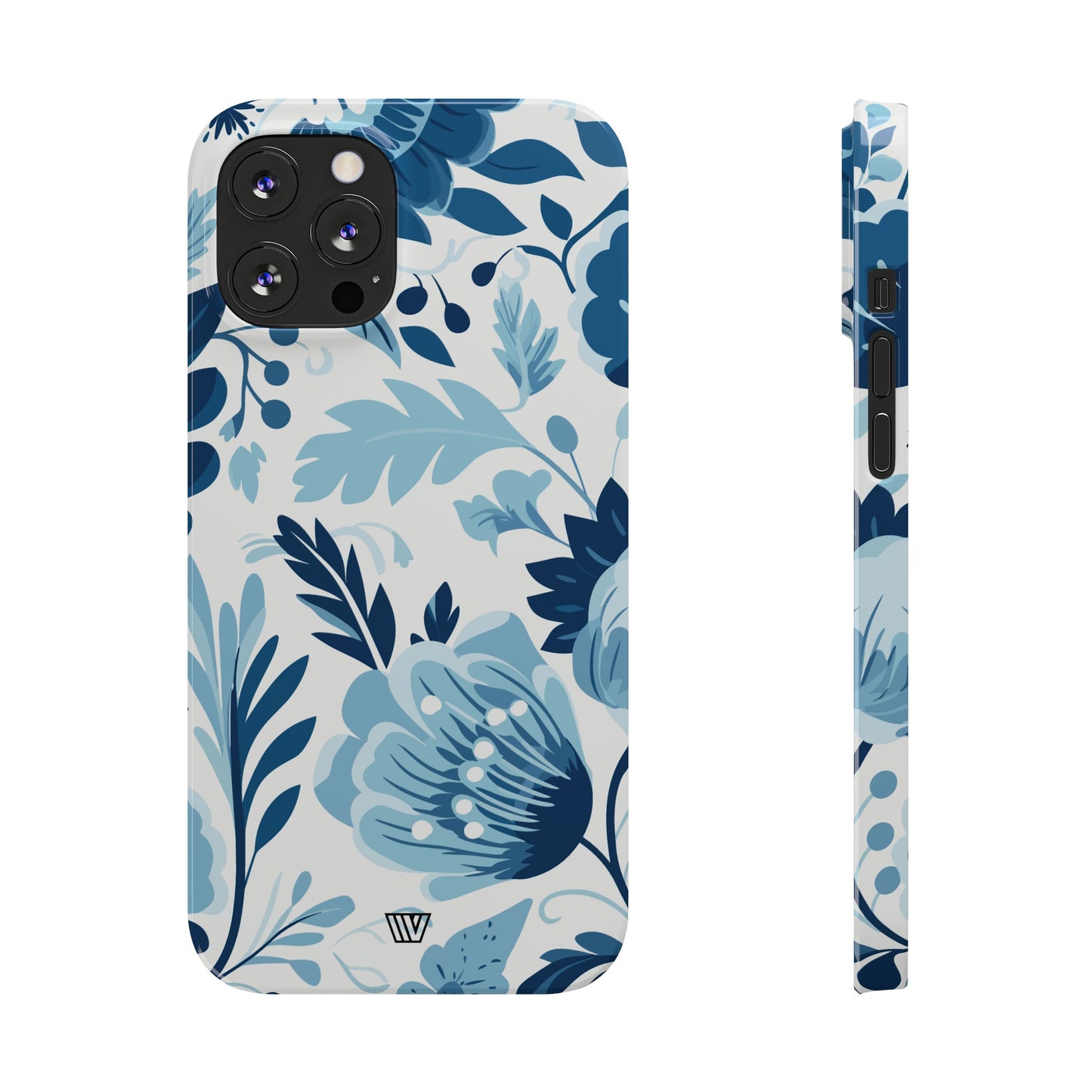 BLUE WHITE FLOWERS | Slim iPhone Case