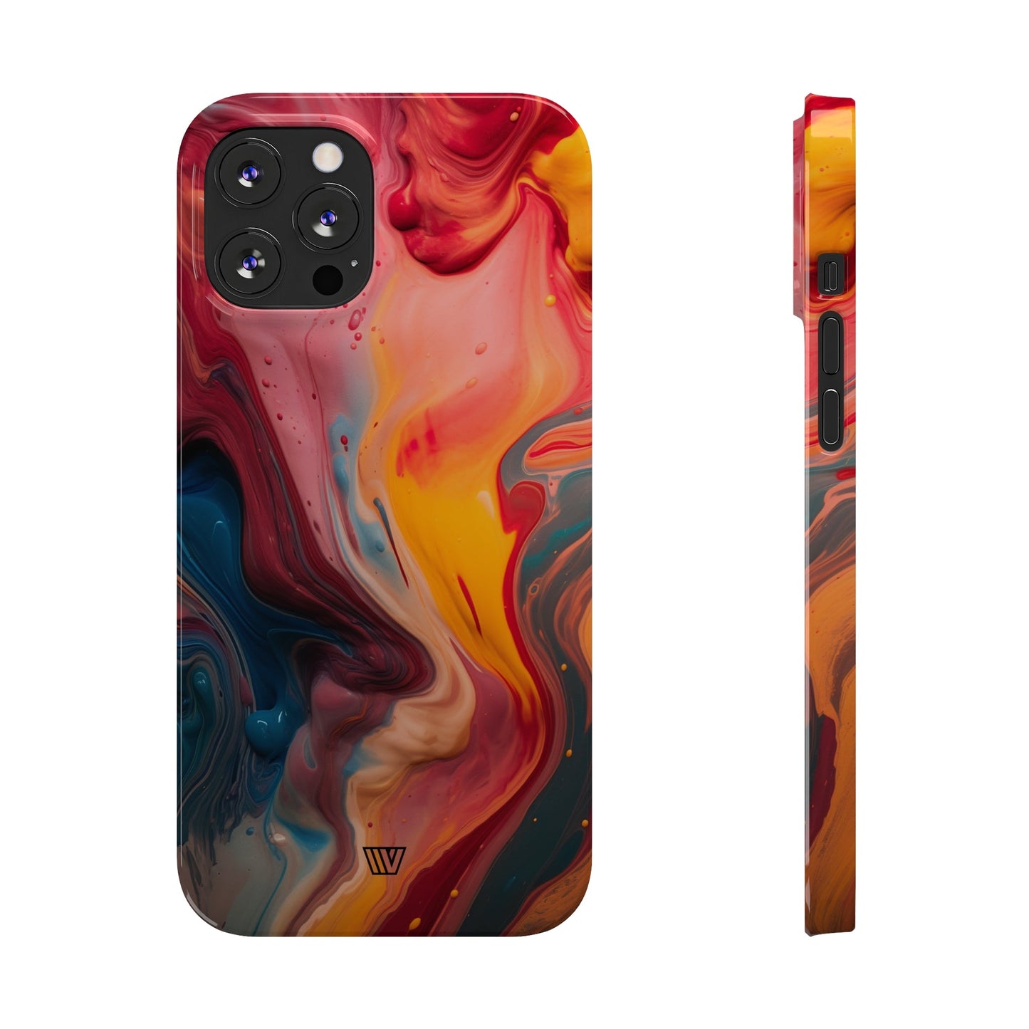 RED ORANGE BLUE SWIRL | Slim iPhone Case