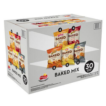 Baked Variety Pack, Lay’s Regular/Lay’s BBQ/Cheetos/Ruffles Cheddar and Sour Cream/Hot Cheetos, 30 Bags/Box, 2 Boxes/Carton