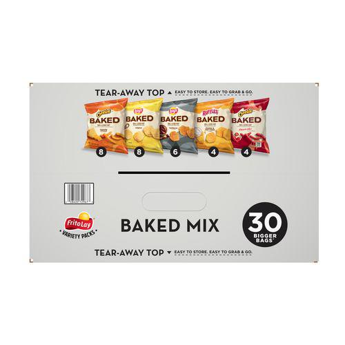 Baked Variety Pack, Lay’s Regular/Lay’s BBQ/Cheetos/Ruffles Cheddar and Sour Cream/Hot Cheetos, 30 Bags/Box, 2 Boxes/Carton