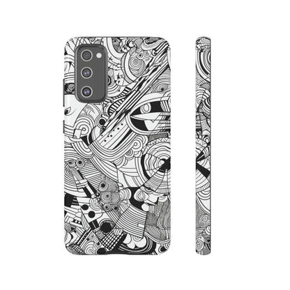 B&W ABSTRACT DOODLE | Tough Phone Case