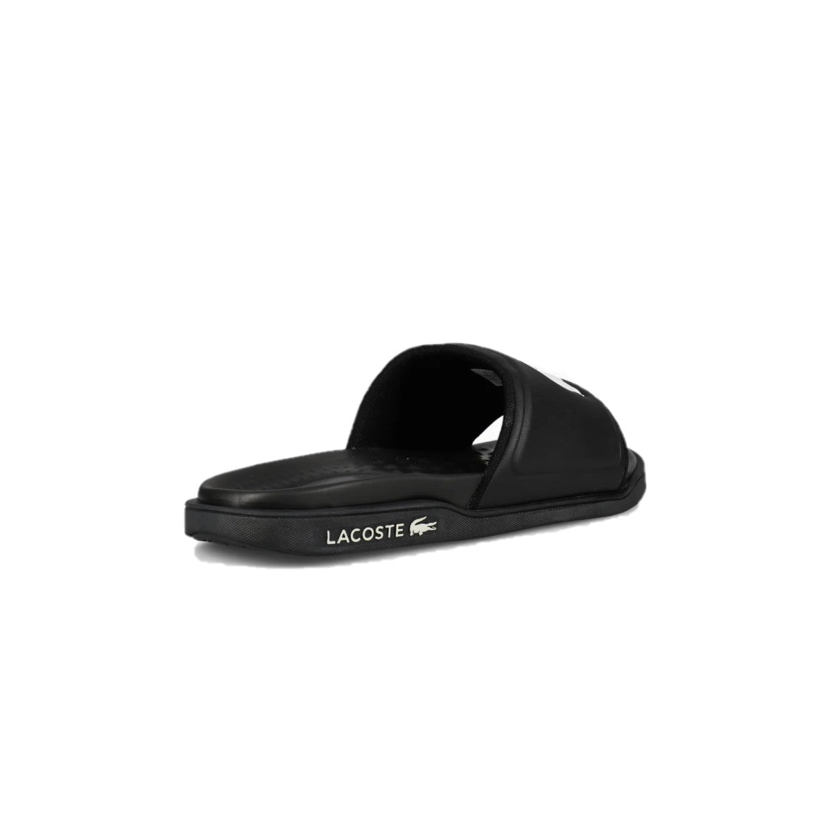 LACOSTE 7-43CMA0020312 CROCO DUALISTE LOGO STRAP 0922 MN'S (Medium) Black/White Synthetic Slide