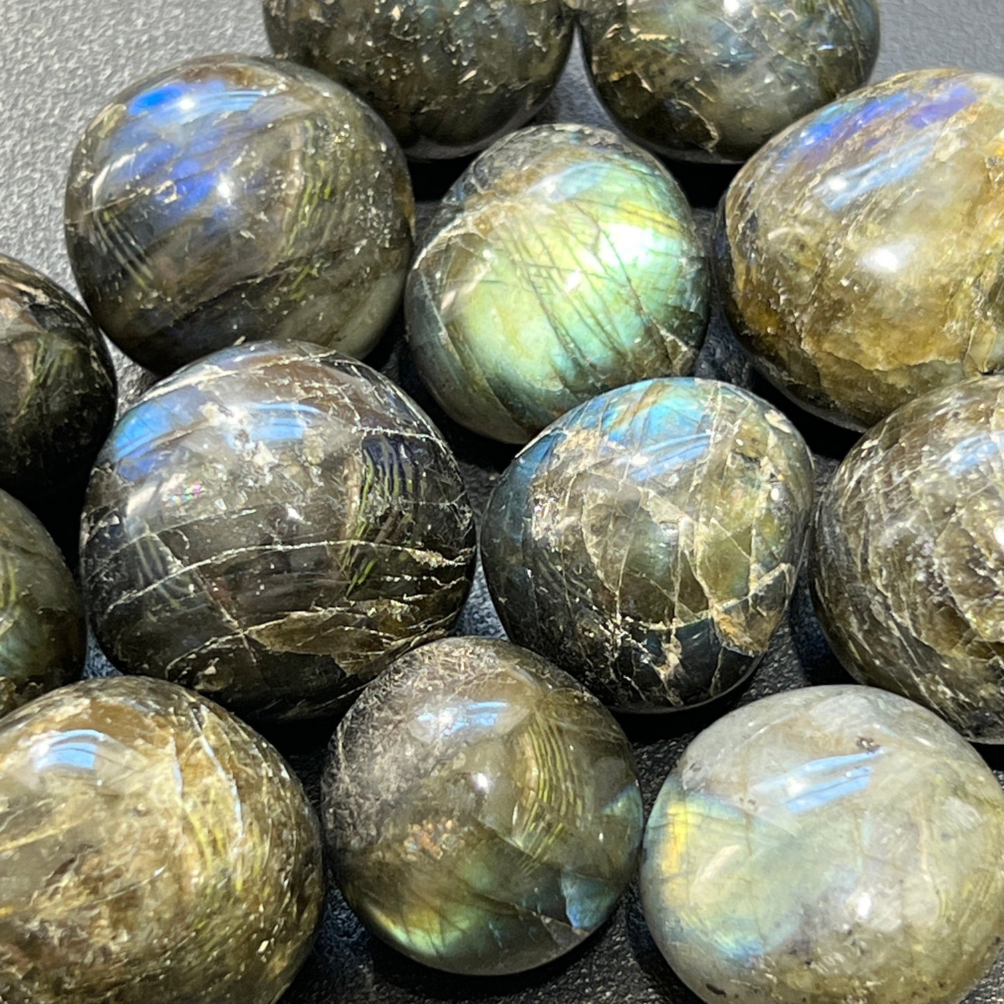 Flashy Extra Quality Labradorite Tumbled (1 LB) One Pound Bulk Wholesale Lot Polished Gemstones