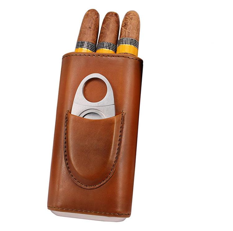 Two-end Hardware With Cigar Cutter, Cigar Holster, Portable Humidor