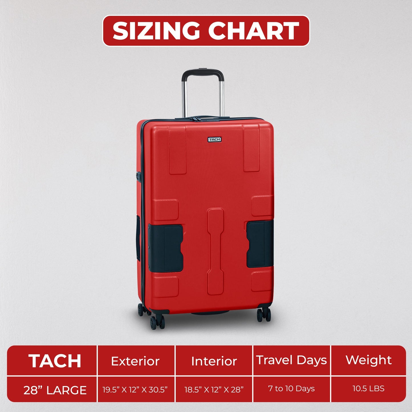 TACH V3.1 Single Large Suitcase (28 inch Luggage)