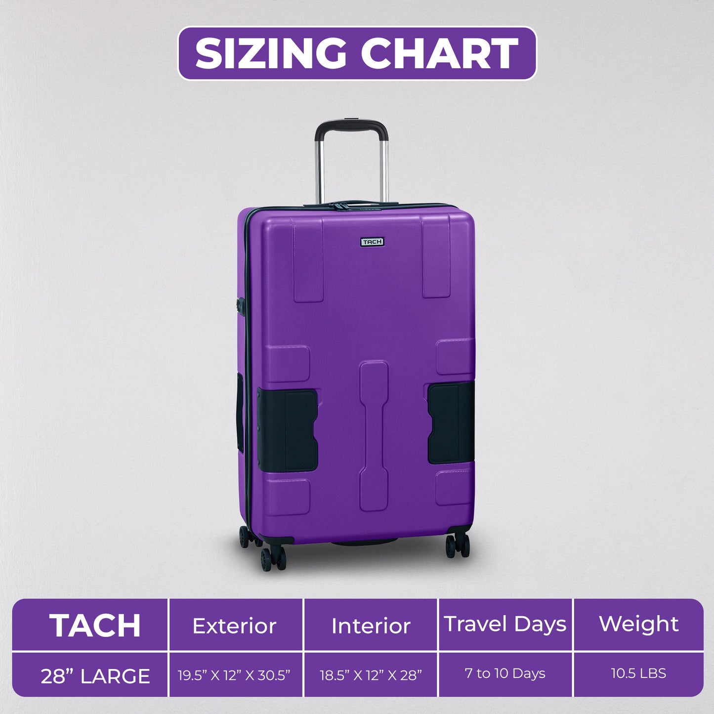 TACH V3.1 Single Large Suitcase (28 inch Luggage)