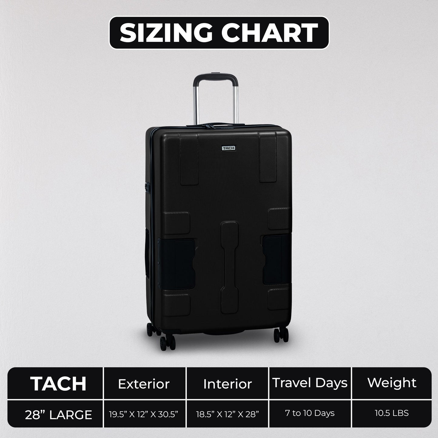 TACH V3.1 Single Large Suitcase (28 inch Luggage)