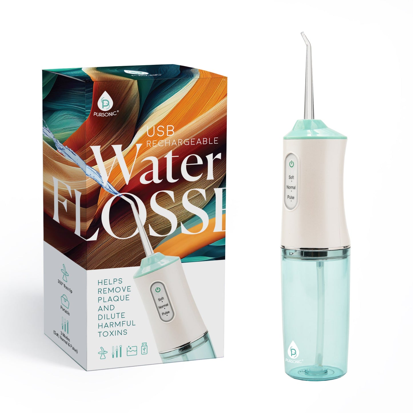 USB Rechargeable Water Flosser Helps Remove Plaque & Dilute Harmful Toxins