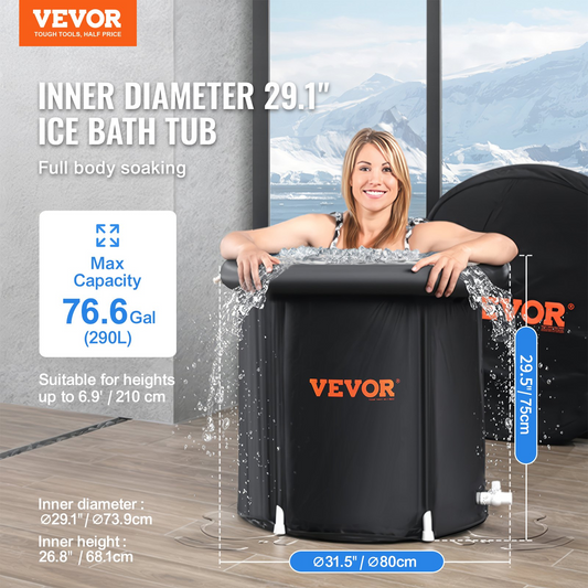 VEVOR Ice Bath Tub for Athlete Cold Water Therapy Plunge Tub Inflatable Bathtub