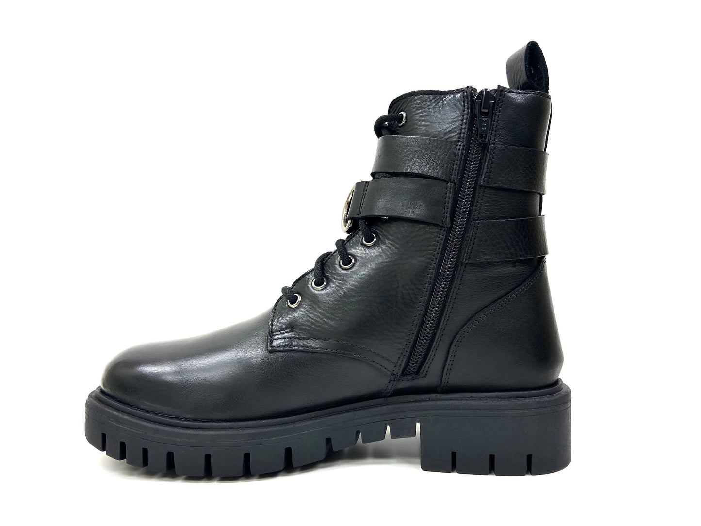 Ivy Black Ringed Combat Boot