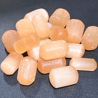 Orange Red Selenite Tumbled (1 LB) One Pound Bulk Wholesale Lot Polished Gemstones