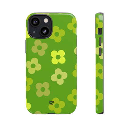 GREEN RETRO FLOWERS | Tough Phone Case