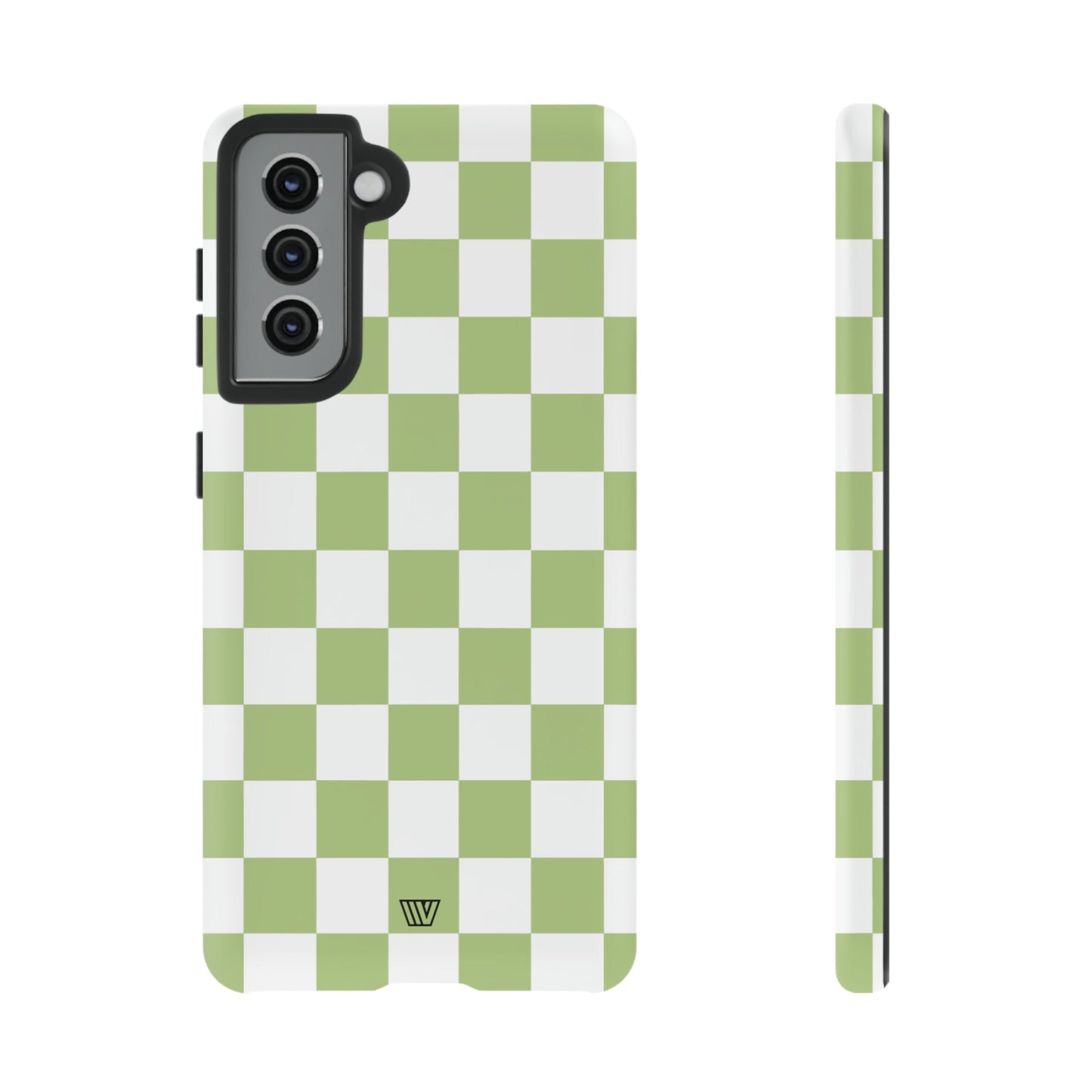 PALE OLIVE WHITE CHECKERBOARD | Tough Phone Case