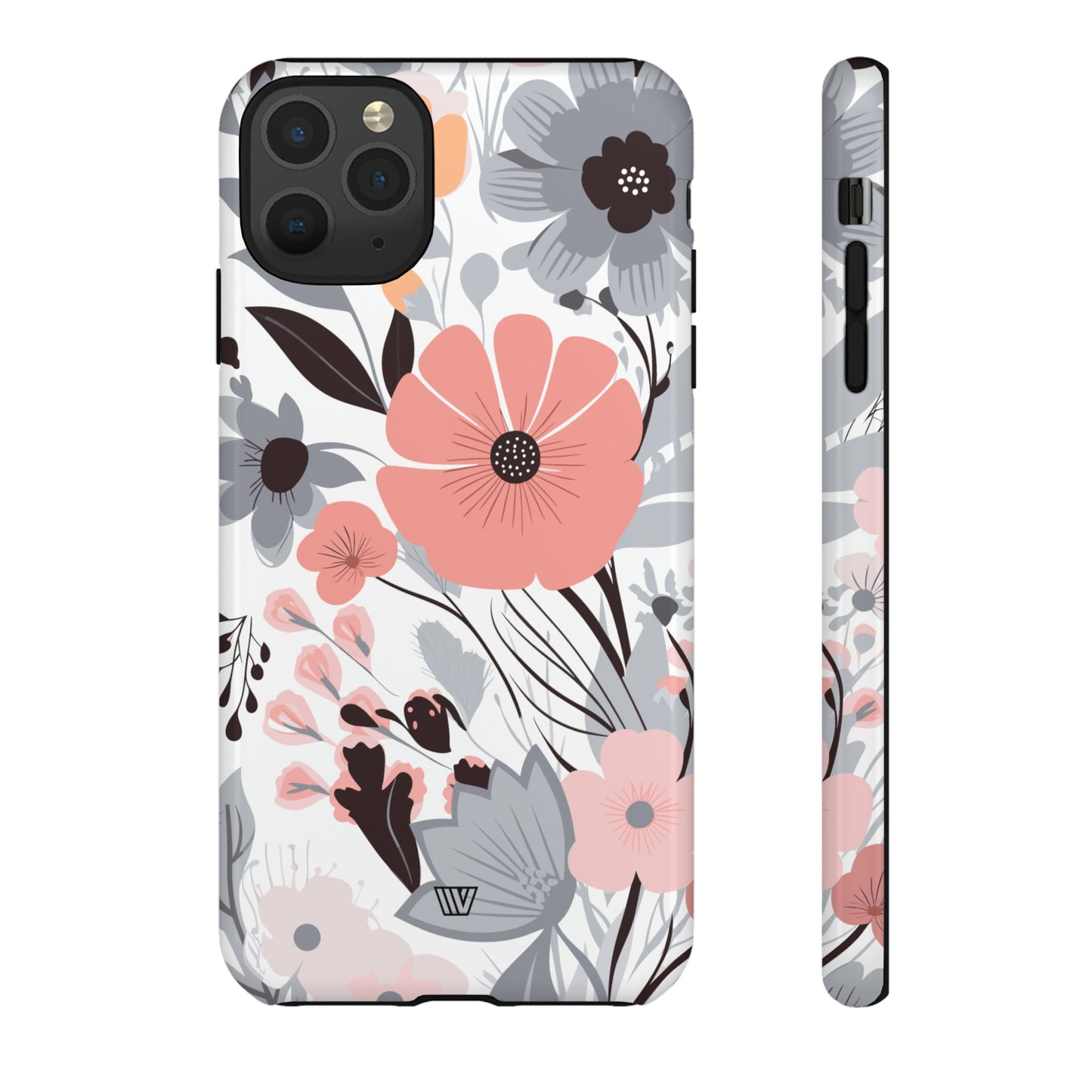 GRAY PASTEL FLOWERS | Tough Phone Case