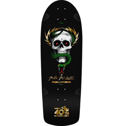 Powell Peralta McGill Skull and Snake 40th Anniversary Mctwist Deck Black/ Gold Foil - 10.0