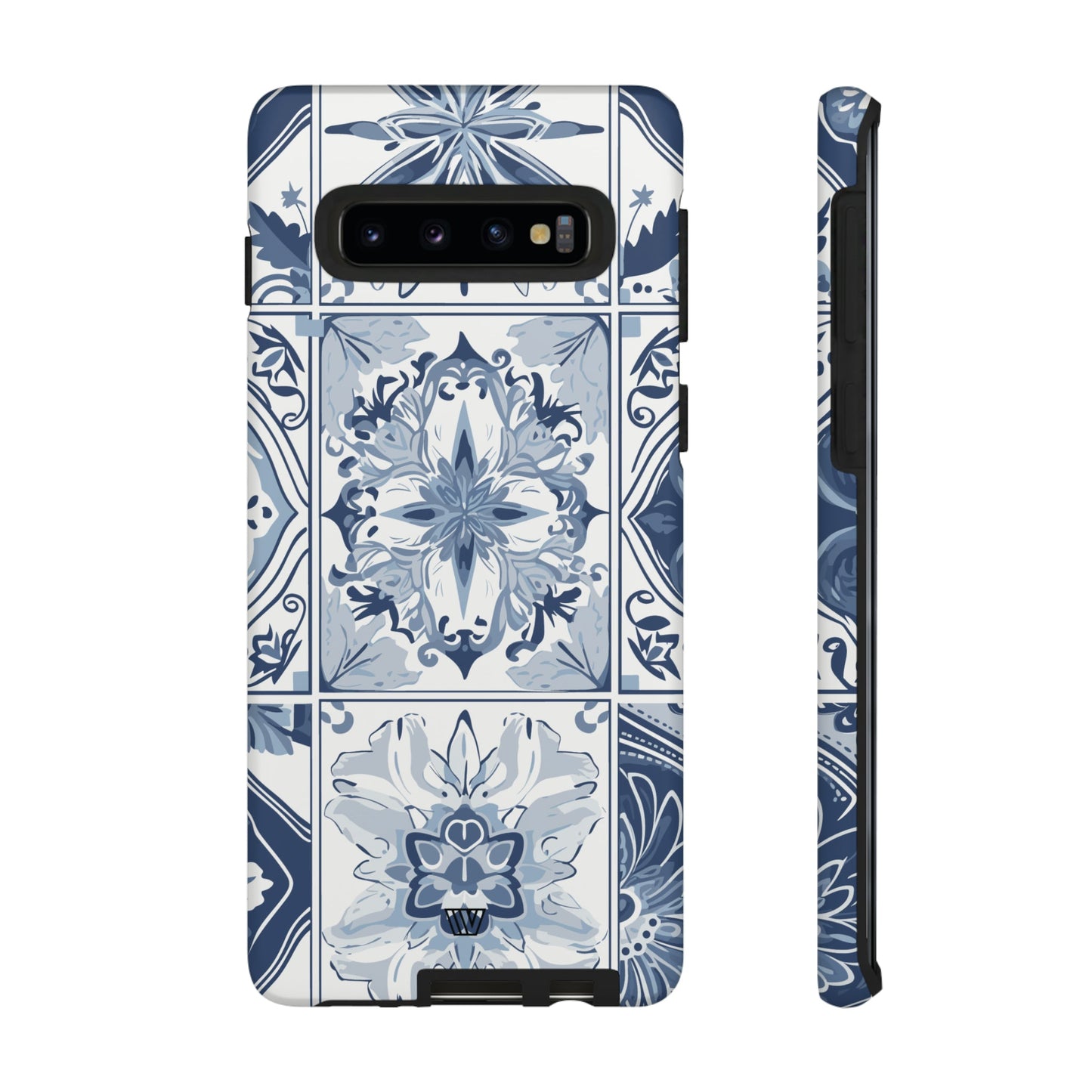 BLUE WHITE TILE | Tough Phone Case