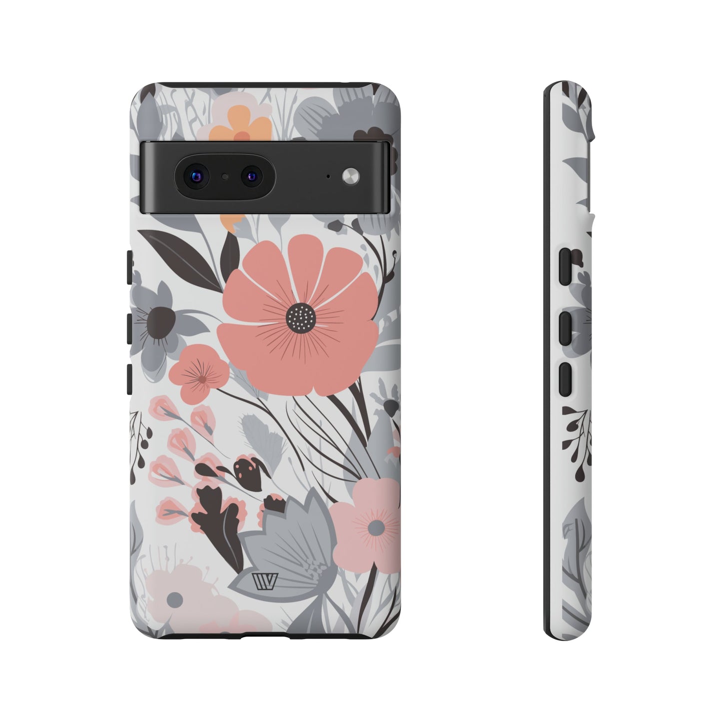 GRAY PASTEL FLOWERS | Tough Phone Case