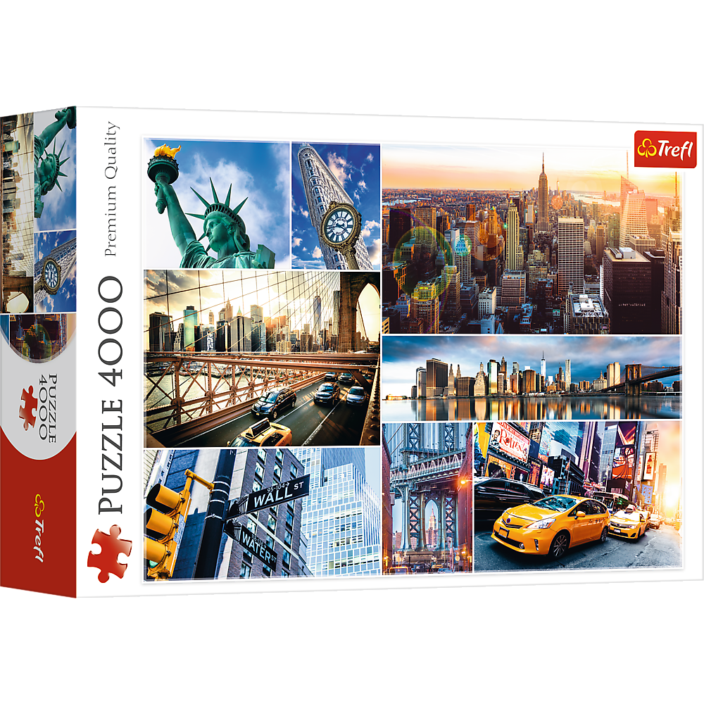 4000 piece Jigsaw Puzzles, New York - collage, NYC, Statue of Liberty, Brooklyn Bridge, Adult Puzzles, Trefl 45006