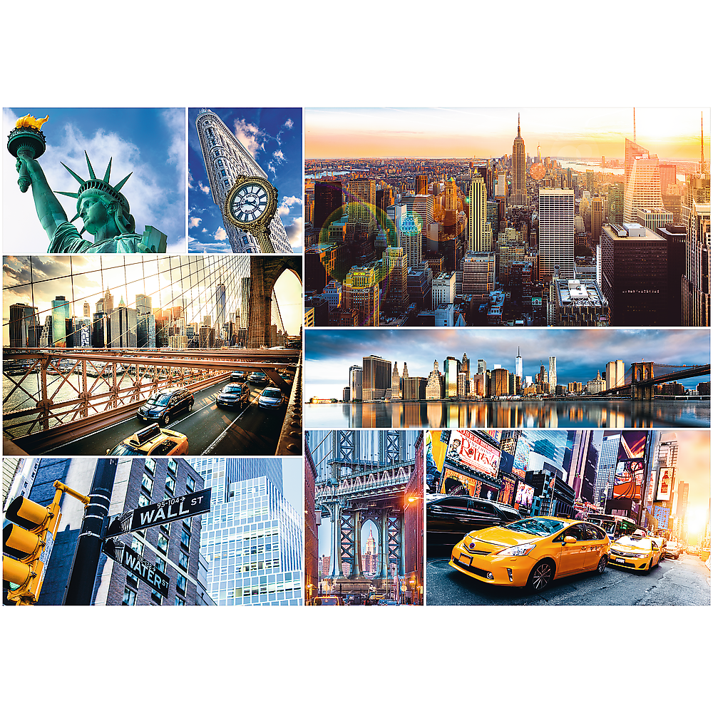 4000 piece Jigsaw Puzzles, New York - collage, NYC, Statue of Liberty, Brooklyn Bridge, Adult Puzzles, Trefl 45006