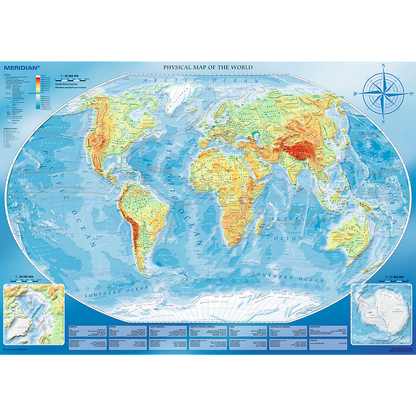 4000 Piece Jigsaw Puzzles, Large Physical Map of the World, Geography, Adult Puzzles, Trefl 45007