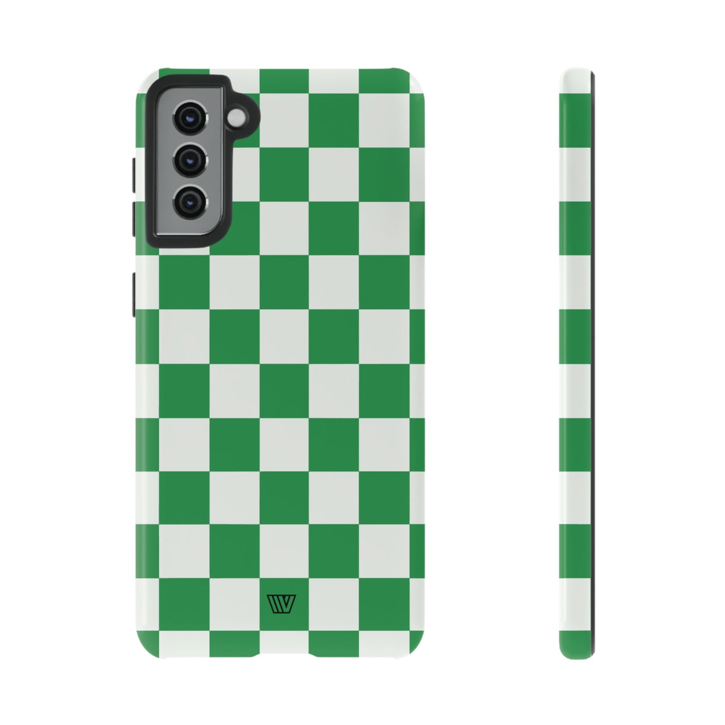 GREEN WHITE CHECKERBOARD | Tough Phone Case