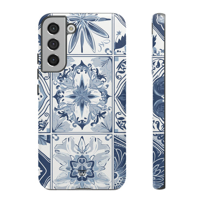 BLUE WHITE TILE | Tough Phone Case