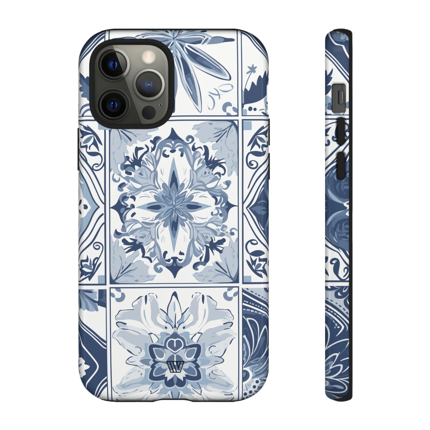 BLUE WHITE TILE | Tough Phone Case