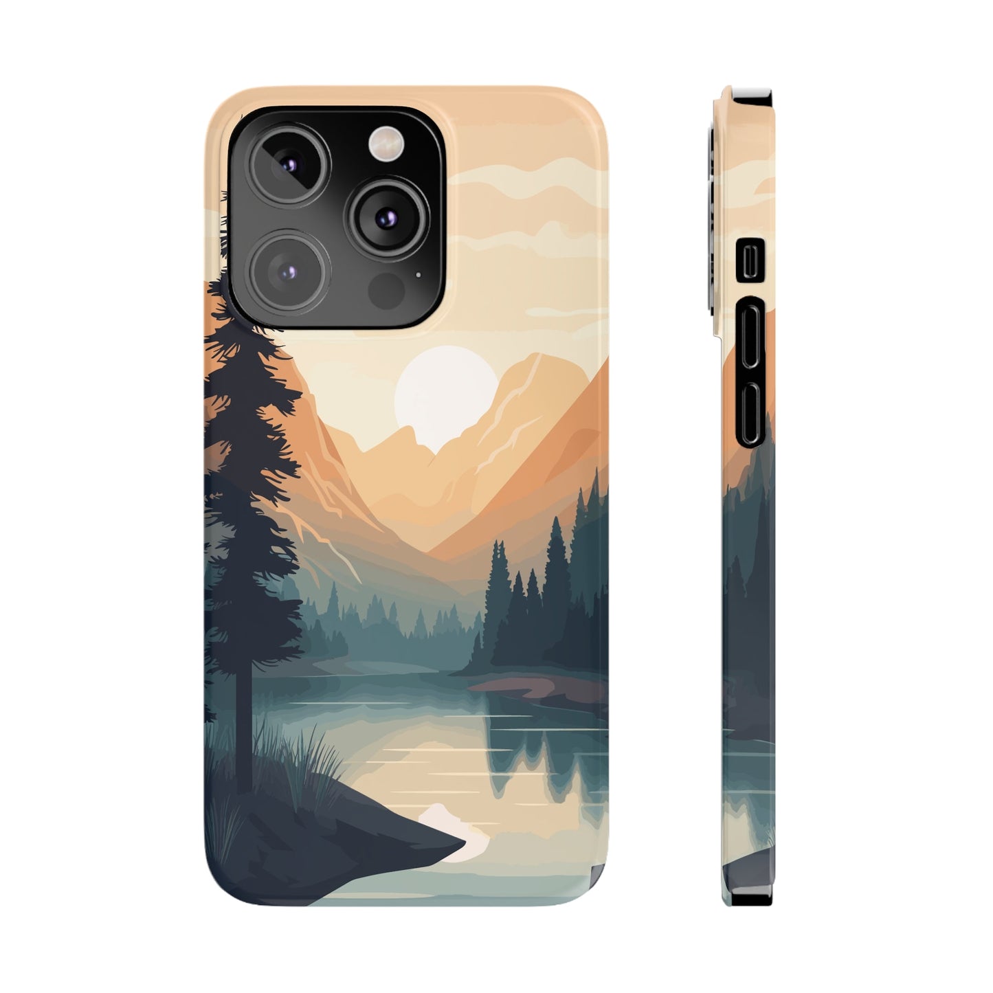 MOUNTAIN RIVER SUNSET | Slim iPhone Case