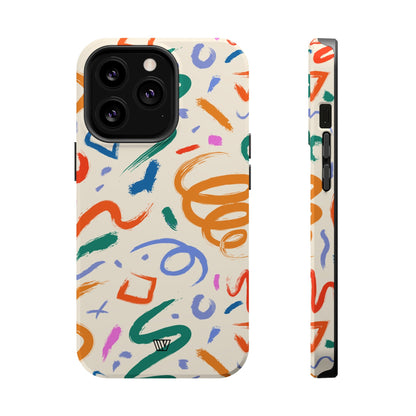 DOODLE PAINT BRUSH STROKES | MagSafe Tough iPhone Case