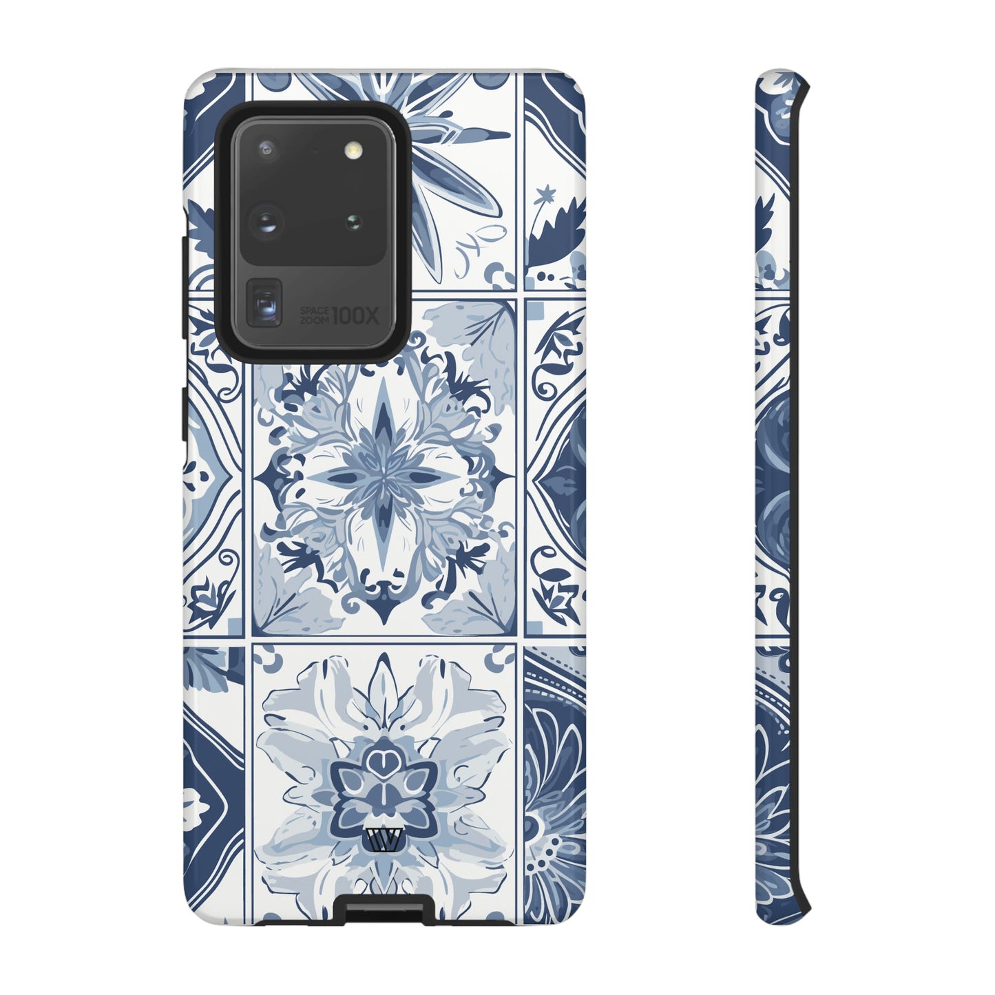 BLUE WHITE TILE | Tough Phone Case