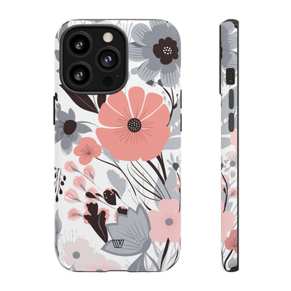 GRAY PASTEL FLOWERS | Tough Phone Case