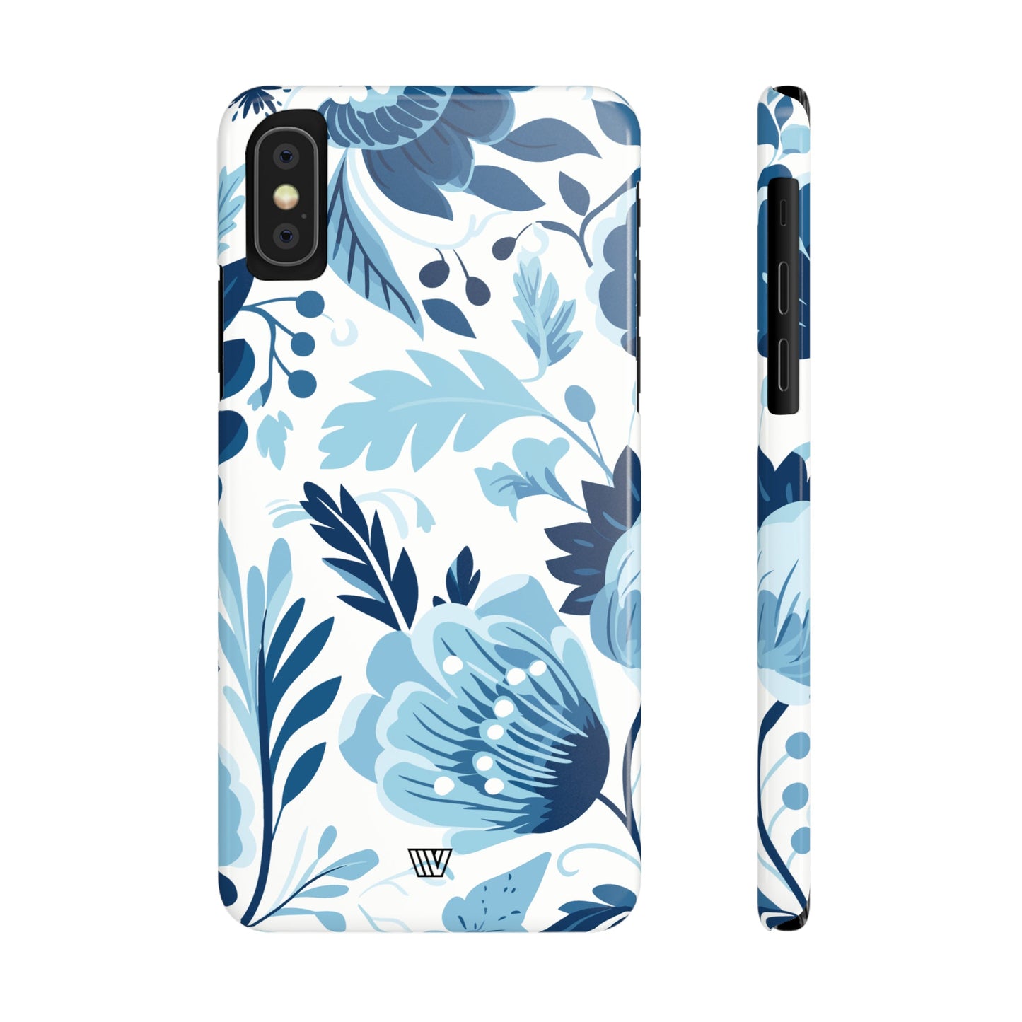 BLUE WHITE FLOWERS | Slim iPhone Case