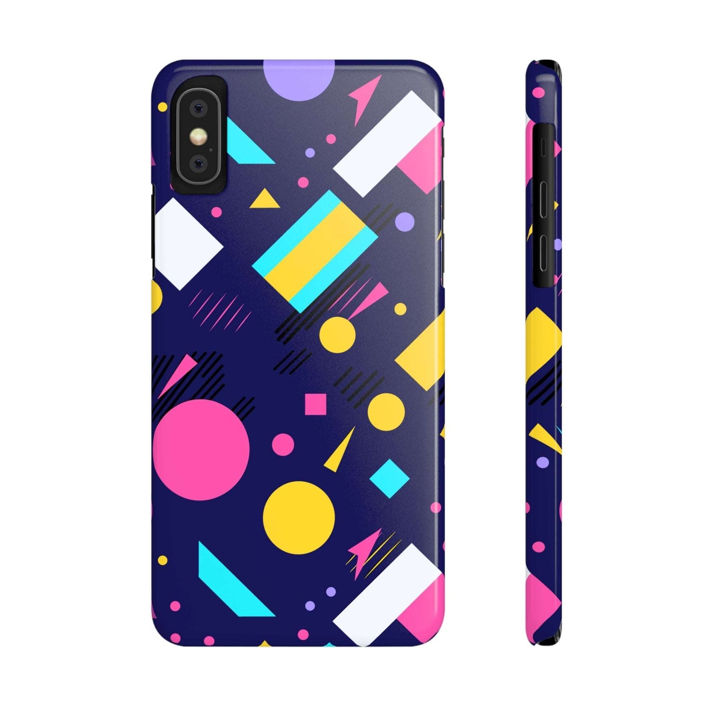 80s / 90s RETRO PATTERN DARK  | Slim iPhone Case