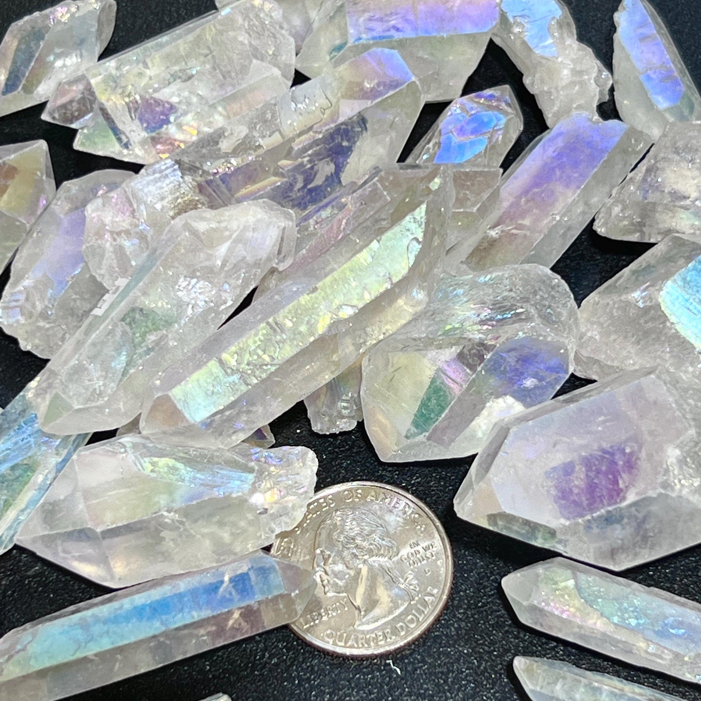 Angel Aura Clear Quartz Crystal Rough Raw Points Bulk Wholesale Lot