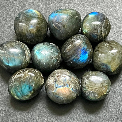 Flashy Extra Quality Labradorite Tumbled (1 Kilo)(2.2 LBs) Bulk Wholesale Lot Polished Gemstones