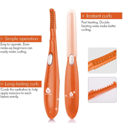 Heated Eyelash Curler With Comb, Provides Long Lasting Curl In Seconds